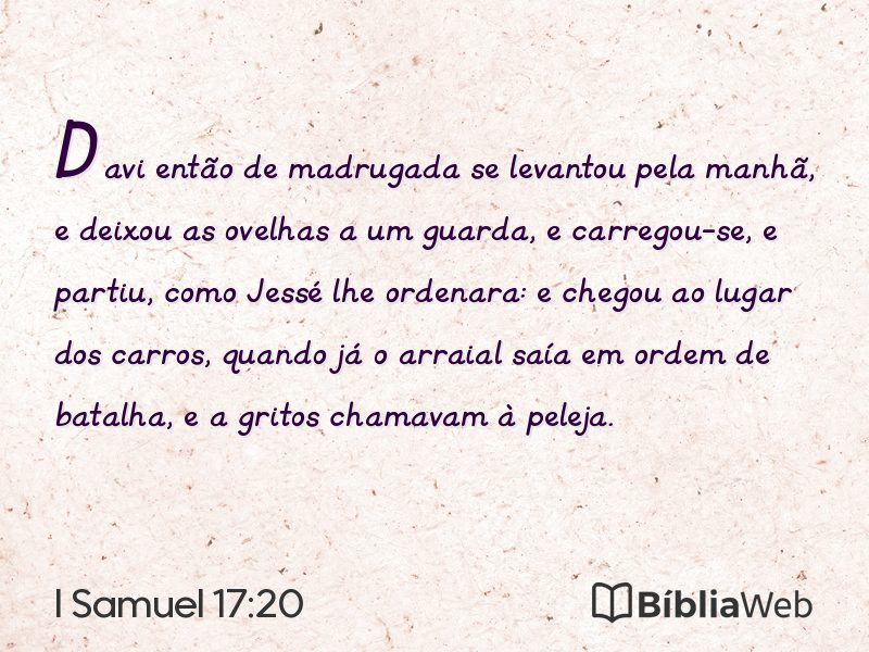 I Samuel 17:20 em imagem para compartilhar