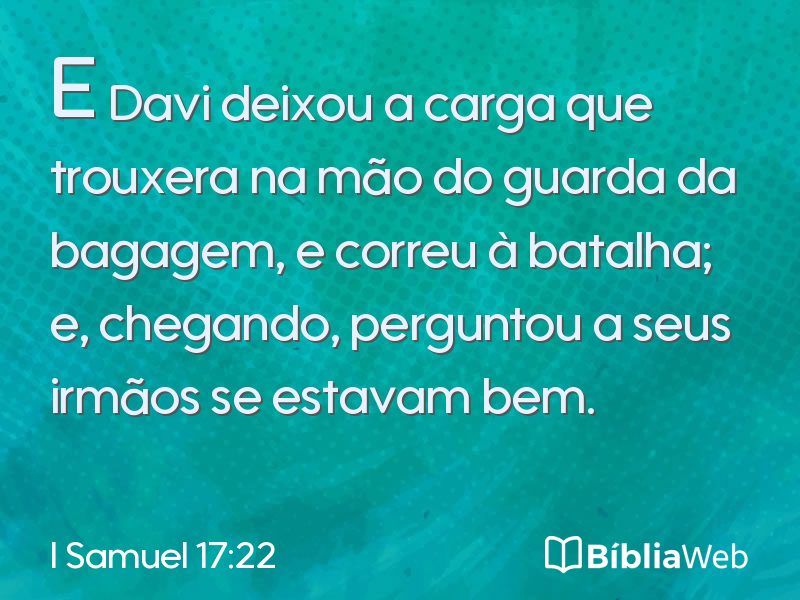 I Samuel 17:22 em imagem para compartilhar
