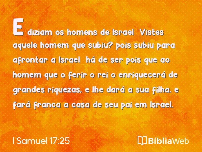 I Samuel 17:25 em imagem para compartilhar
