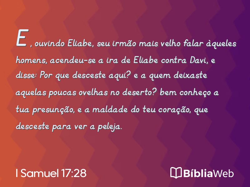 I Samuel 17:28 em imagem para compartilhar