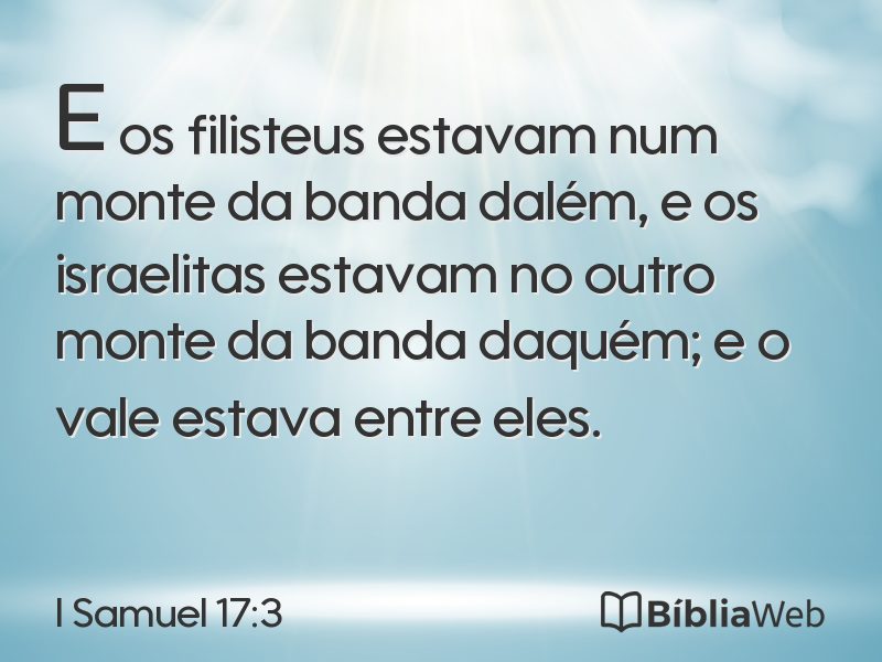 I Samuel 17:3 em imagem para compartilhar