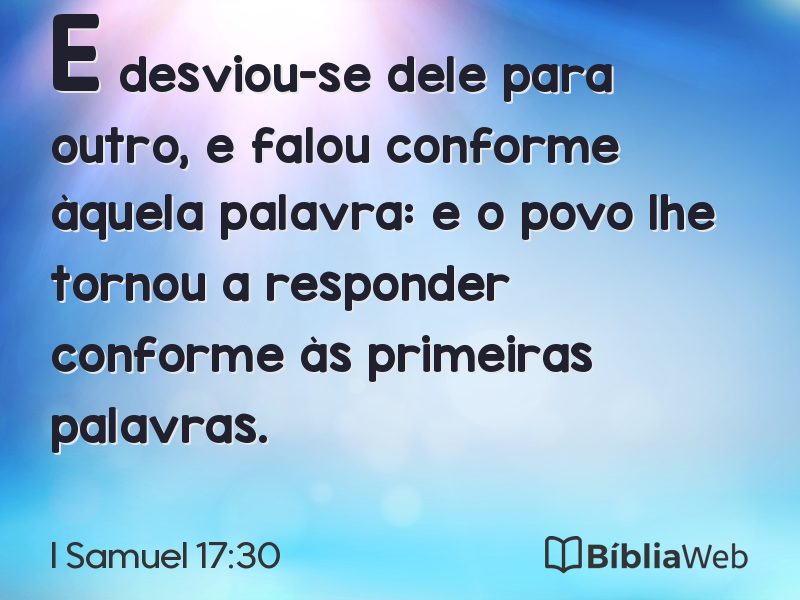 I Samuel 17:30 em imagem para compartilhar