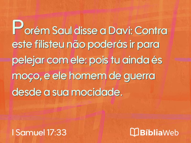 I Samuel 17:33 em imagem para compartilhar