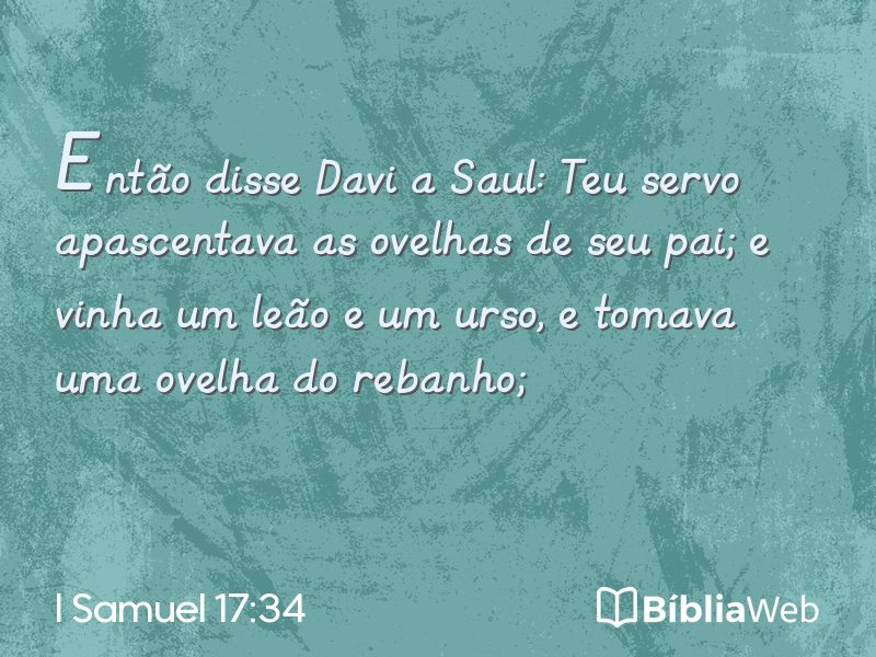 I Samuel 17:34 em imagem para compartilhar