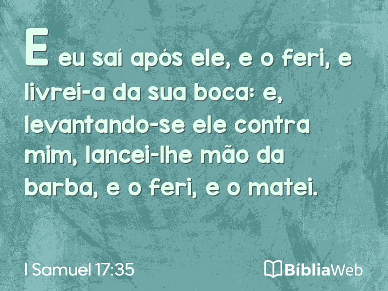 I Samuel 17:35 em imagem para compartilhar