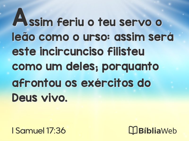I Samuel 17:36 em imagem para compartilhar