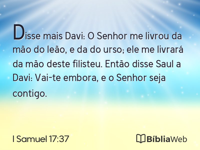 I Samuel 17:37 em imagem para compartilhar