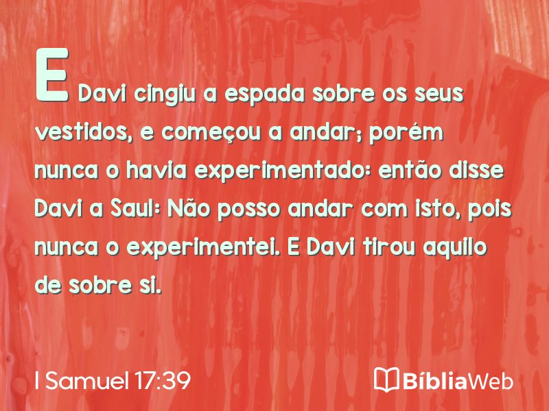 I Samuel 17:39 em imagem para compartilhar