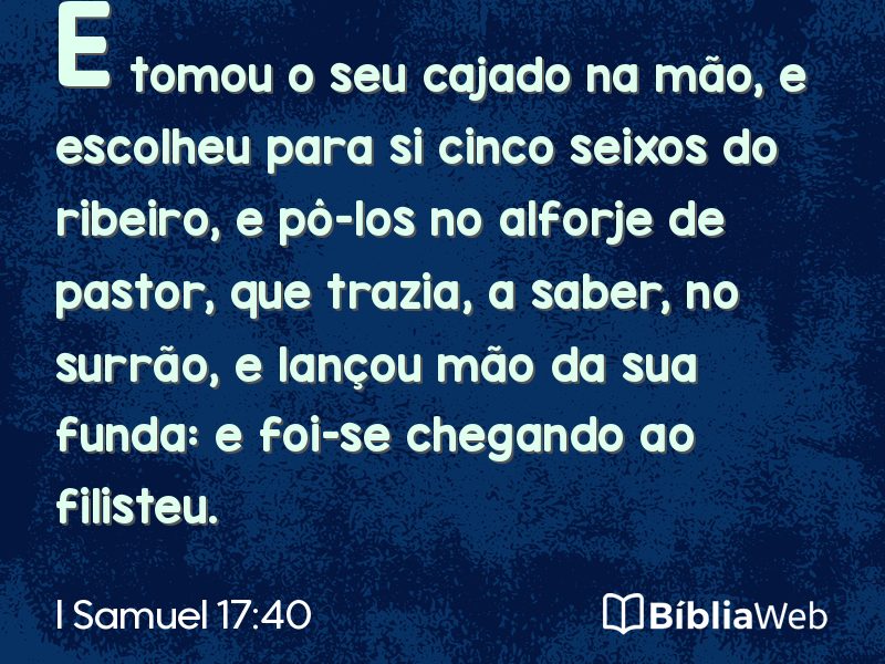 I Samuel 17:40 em imagem para compartilhar