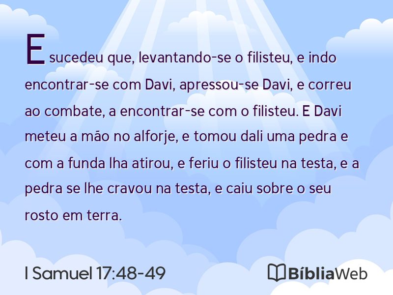 I Samuel 17:48-49 em imagem para compartilhar