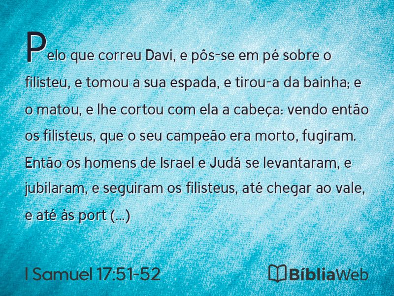 I Samuel 17:51-52 em imagem para compartilhar