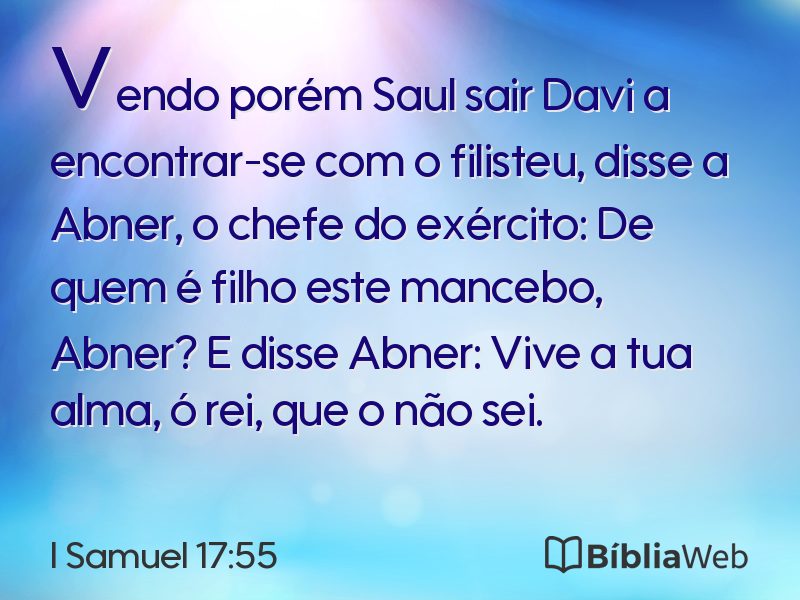 I Samuel 17:55 em imagem para compartilhar