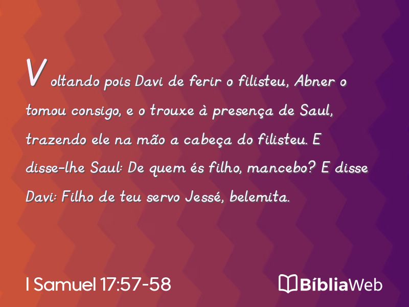 I Samuel 17:57-58 em imagem para compartilhar