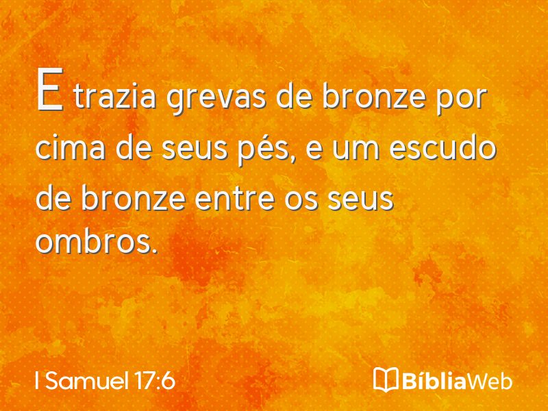 I Samuel 17:6 em imagem para compartilhar