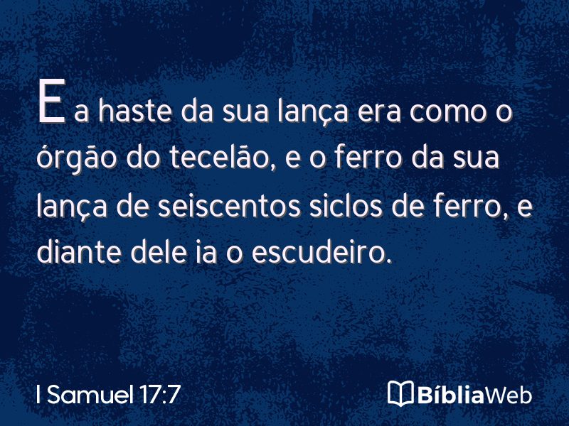 I Samuel 17:7 em imagem para compartilhar