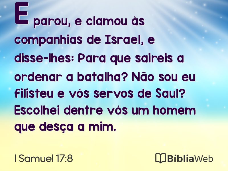 I Samuel 17:8 em imagem para compartilhar