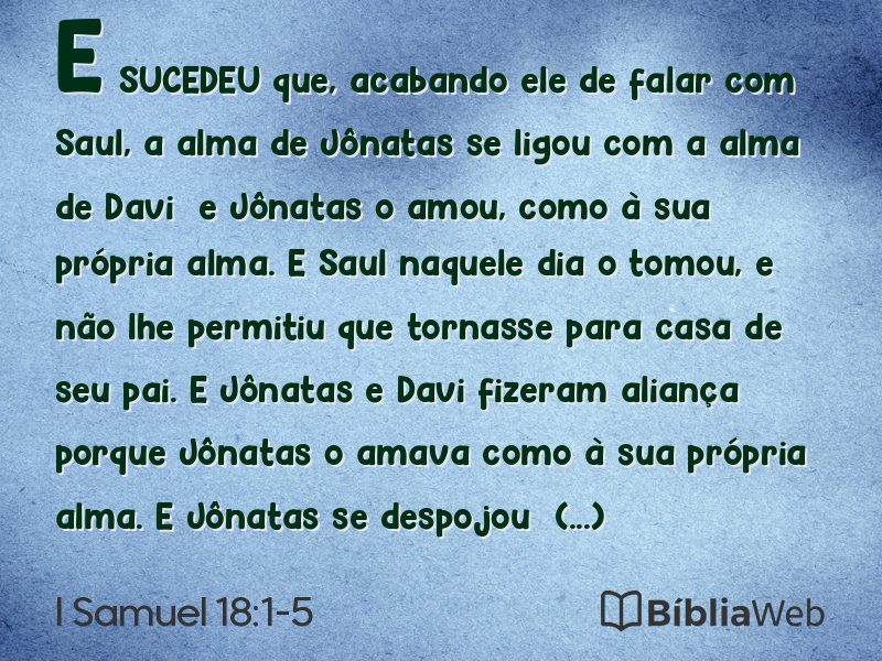 I Samuel 18:1-5 em imagem para compartilhar