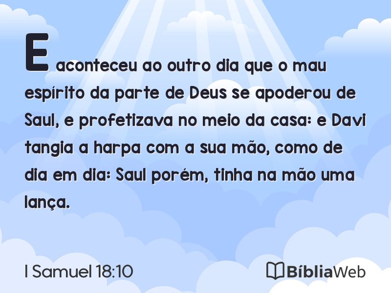 I Samuel 18:10 em imagem para compartilhar