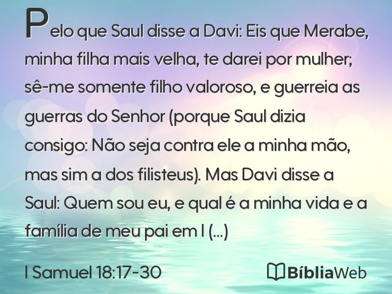 I Samuel 18:17-30 em imagem para compartilhar