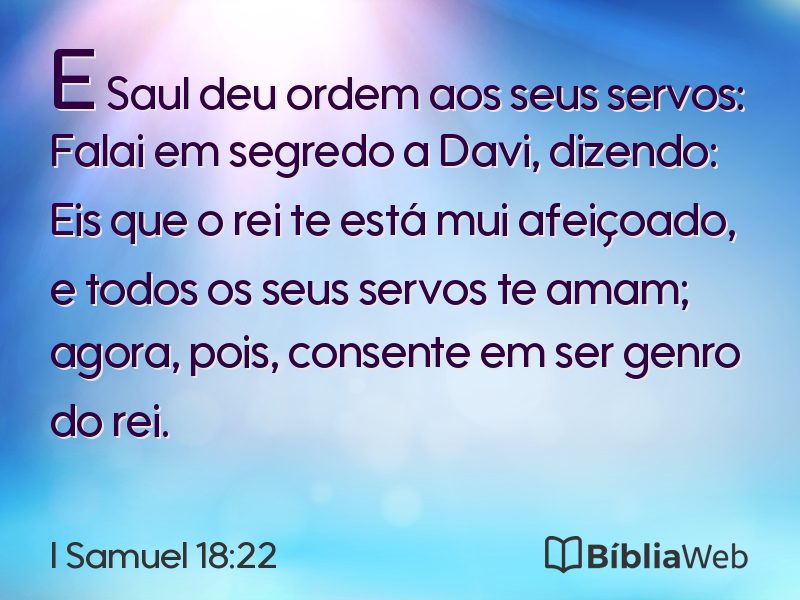 I Samuel 18:22 em imagem para compartilhar