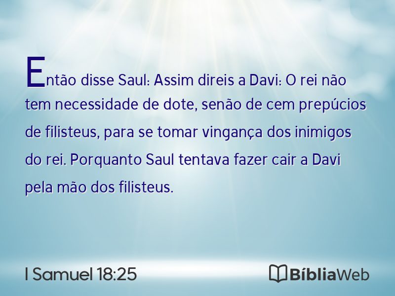 I Samuel 18:25 em imagem para compartilhar