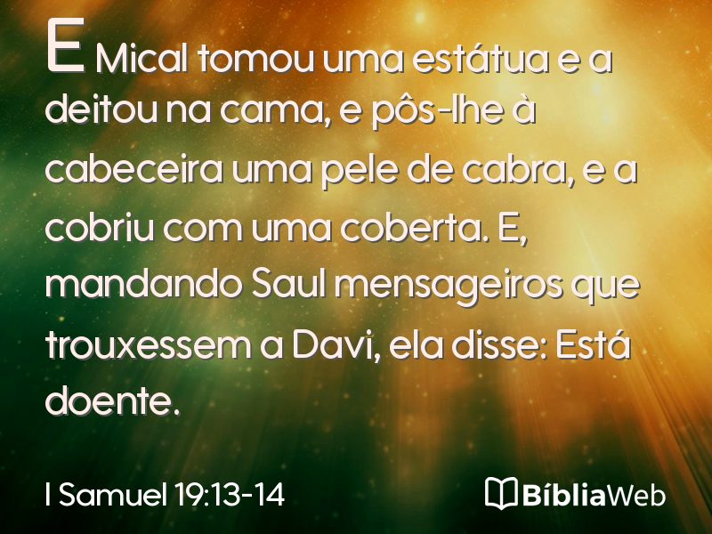 I Samuel 19:13-14 em imagem para compartilhar