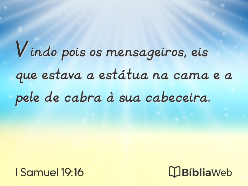 I Samuel 19:16 em imagem para compartilhar
