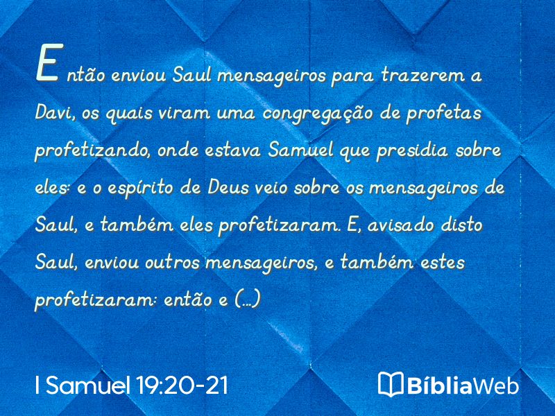 I Samuel 19:20-21 em imagem para compartilhar