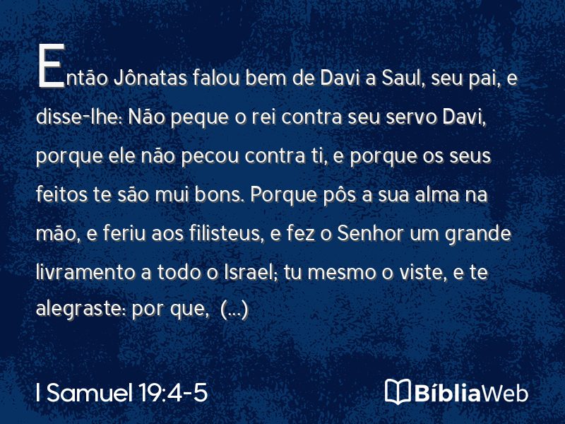 I Samuel 19:4-5 em imagem para compartilhar