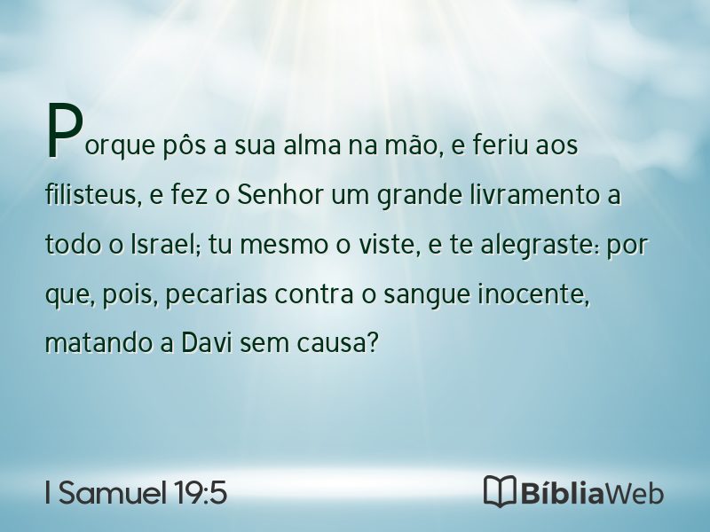 I Samuel 19:5 em imagem para compartilhar
