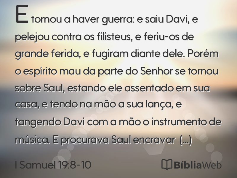 I Samuel 19:8-10 em imagem para compartilhar