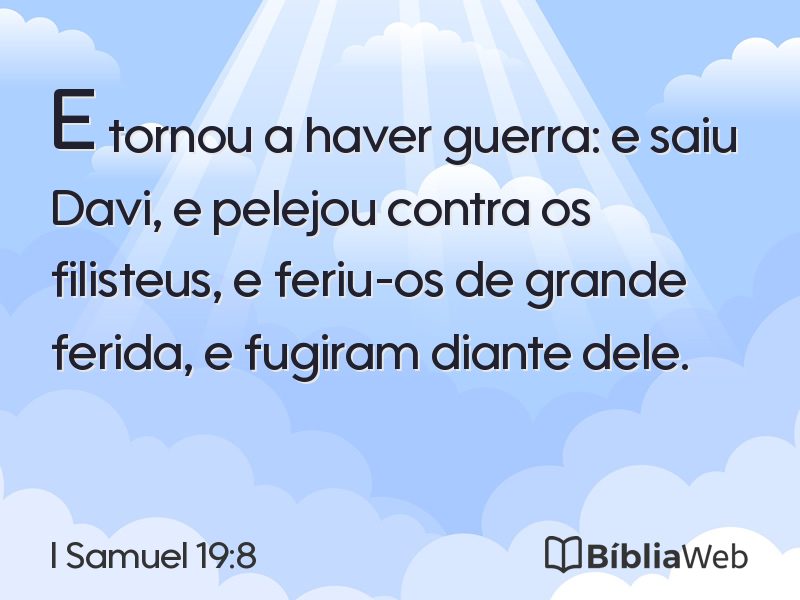I Samuel 19:8 em imagem para compartilhar