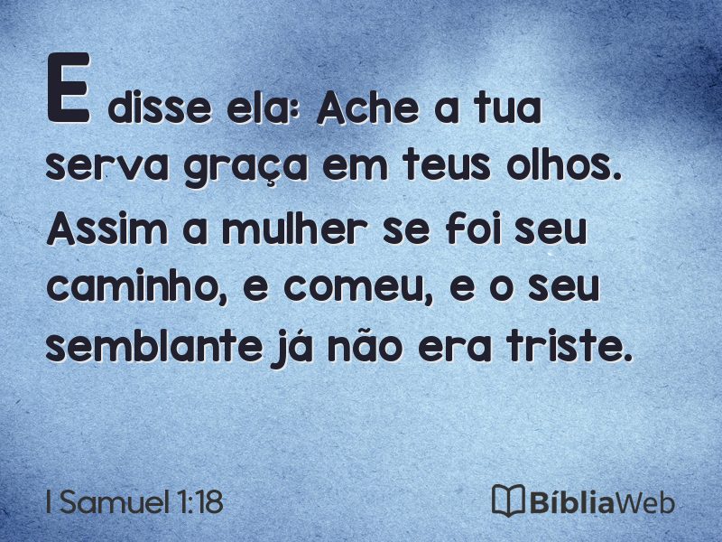 I Samuel 1:18 em imagem para compartilhar