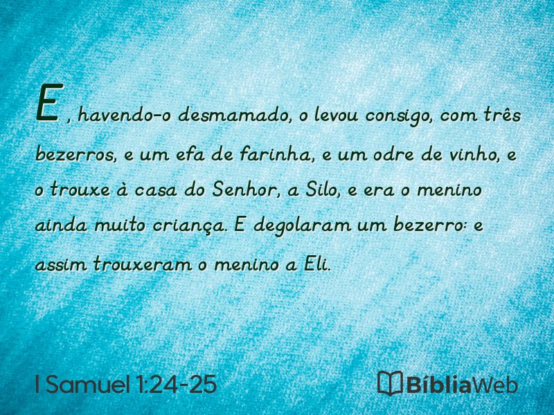 I Samuel 1:24-25 em imagem para compartilhar