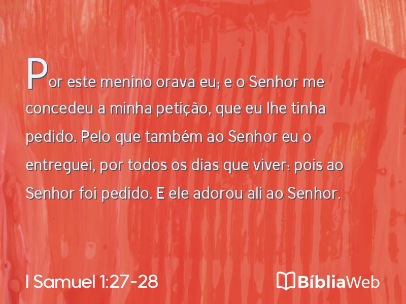 I Samuel 1:27-28 em imagem para compartilhar