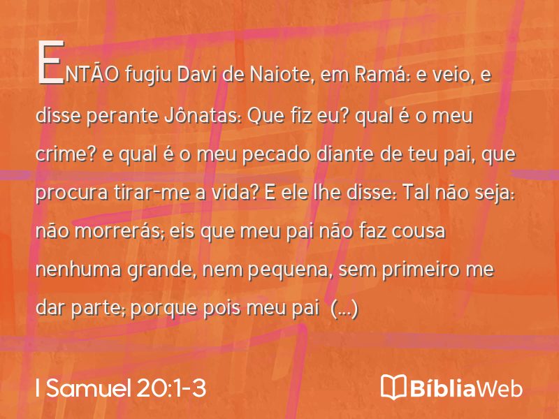 I Samuel 20:1-3 em imagem para compartilhar