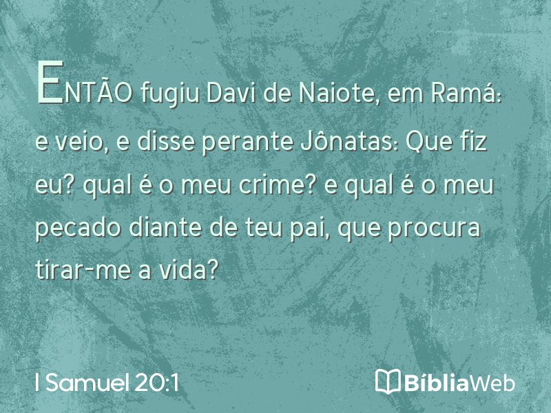 I Samuel 20:1 em imagem para compartilhar