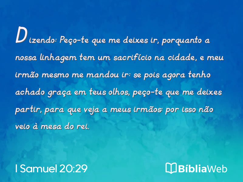 I Samuel 20:29 em imagem para compartilhar