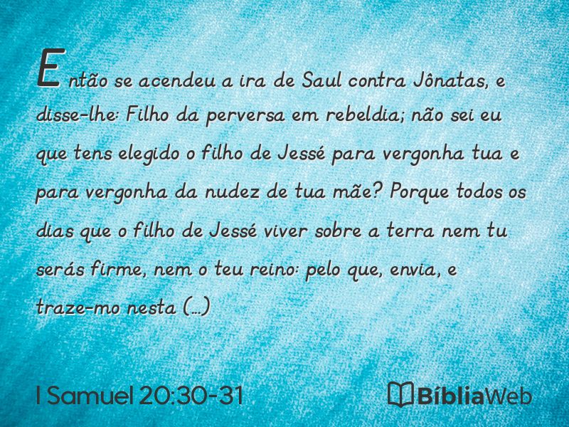I Samuel 20:30-31 em imagem para compartilhar