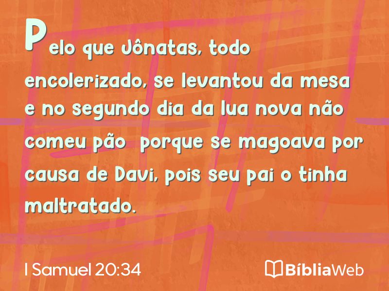 I Samuel 20:34 em imagem para compartilhar