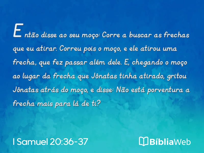 I Samuel 20:36-37 em imagem para compartilhar