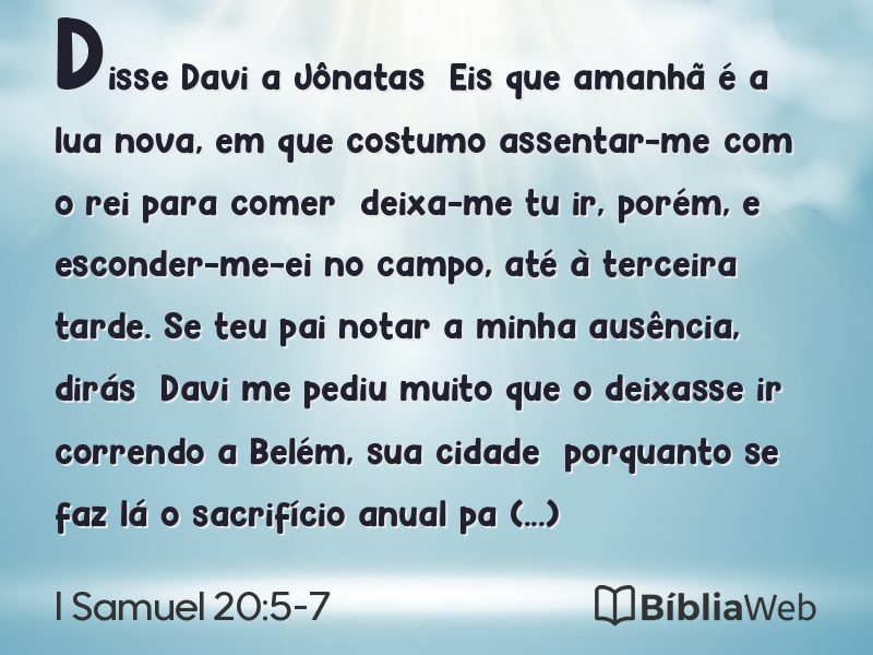I Samuel 20:5-7 em imagem para compartilhar