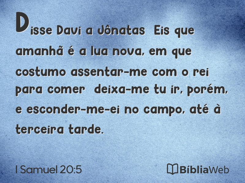 I Samuel 20:5 em imagem para compartilhar