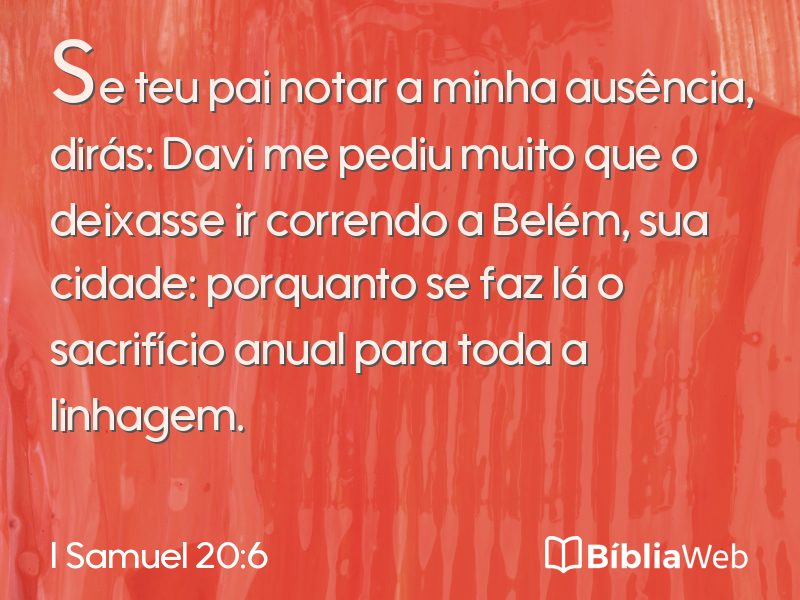 I Samuel 20:6 em imagem para compartilhar