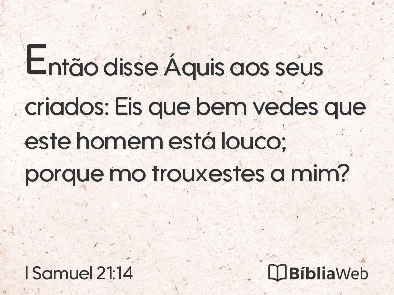 I Samuel 21:14 em imagem para compartilhar