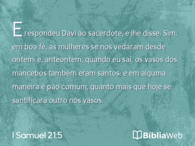 I Samuel 21:5 em imagem para compartilhar