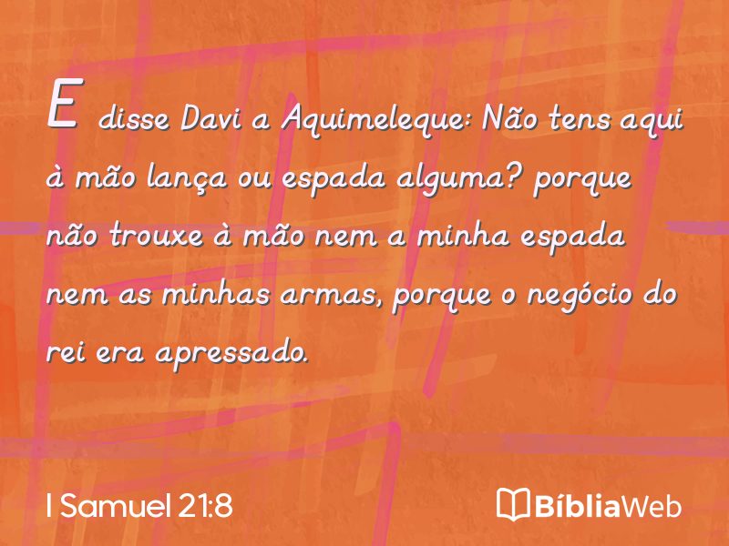 I Samuel 21:8 em imagem para compartilhar