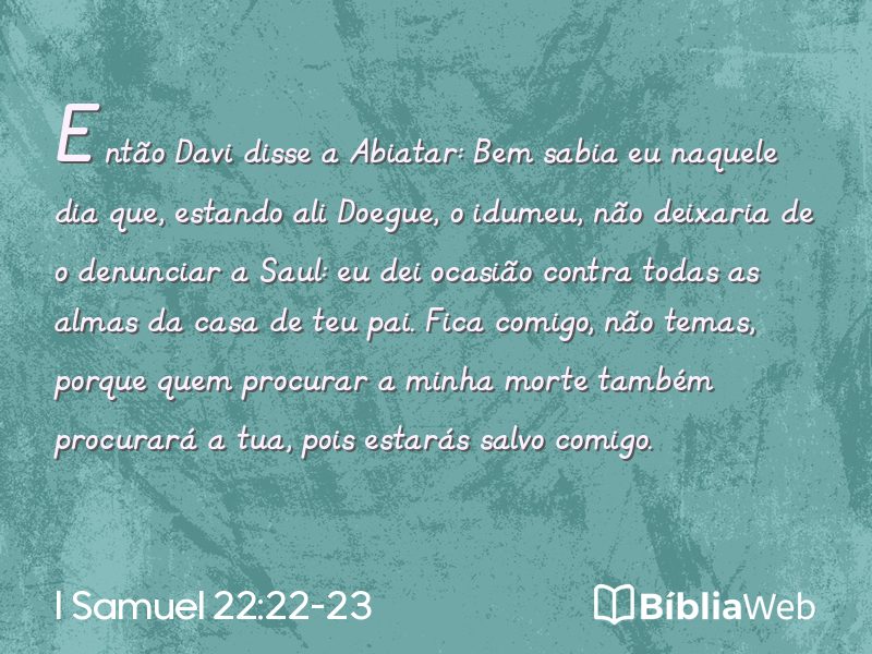 I Samuel 22:22-23 em imagem para compartilhar