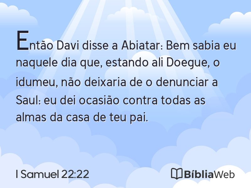 I Samuel 22:22 em imagem para compartilhar