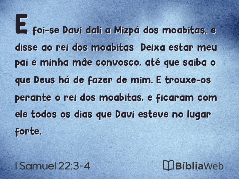 I Samuel 22:3-4 em imagem para compartilhar